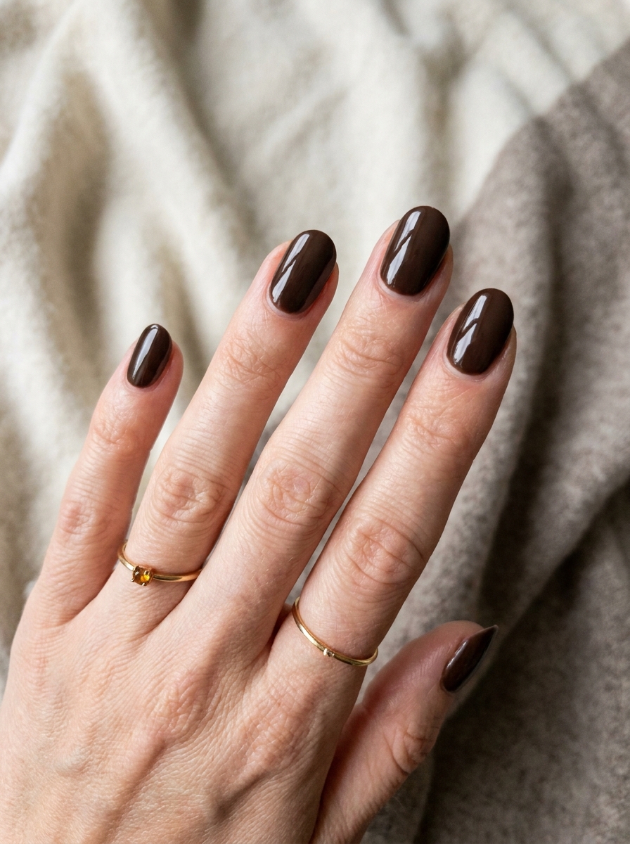 Espresso Brown Nails als Dark Fall Nails Inspiration 2026